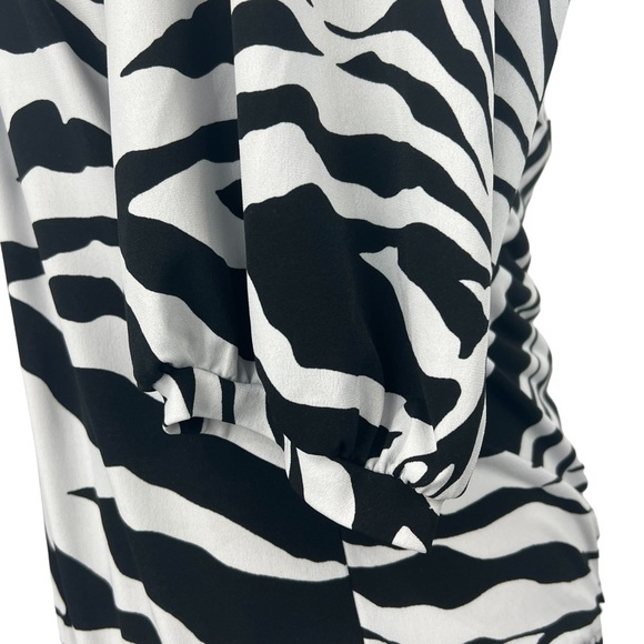 𝅺six DEGREES OF SEPARATION ZEBRA PRINT 3/4 SLEEVE ELASTIC WAIST BLOUSE‎ - Picture 7 of 11